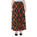 Halloween Buffalo Check Pattern Print Chiffon Maxi Skirt