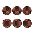 Halloween Buffalo Check Pattern Print Coaster Set