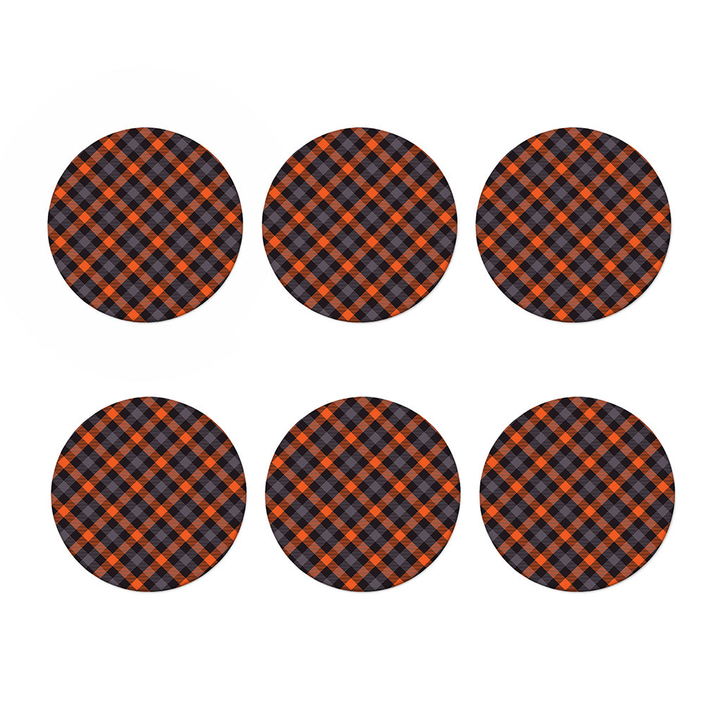 Halloween Buffalo Check Pattern Print Coaster Set