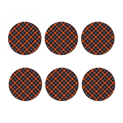 Halloween Buffalo Check Pattern Print Coaster Set