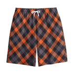 Halloween Buffalo Check Pattern Print Cotton Shorts
