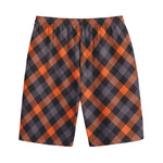 Halloween Buffalo Check Pattern Print Cotton Shorts