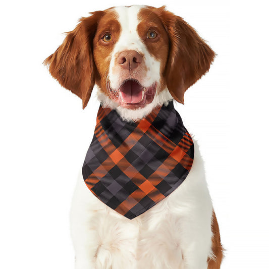 Halloween Buffalo Check Pattern Print Dog Bandana