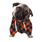 Halloween Buffalo Check Pattern Print Dog Zip Up Hoodie
