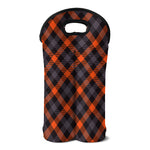 Halloween Buffalo Check Pattern Print Double Neoprene Wine Tote