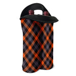 Halloween Buffalo Check Pattern Print Double Neoprene Wine Tote