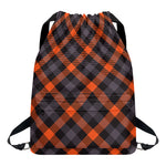 Halloween Buffalo Check Pattern Print Drawstring Backpack