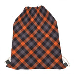 Halloween Buffalo Check Pattern Print Drawstring Bag