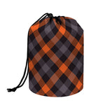Halloween Buffalo Check Pattern Print Drawstring Makeup Bag