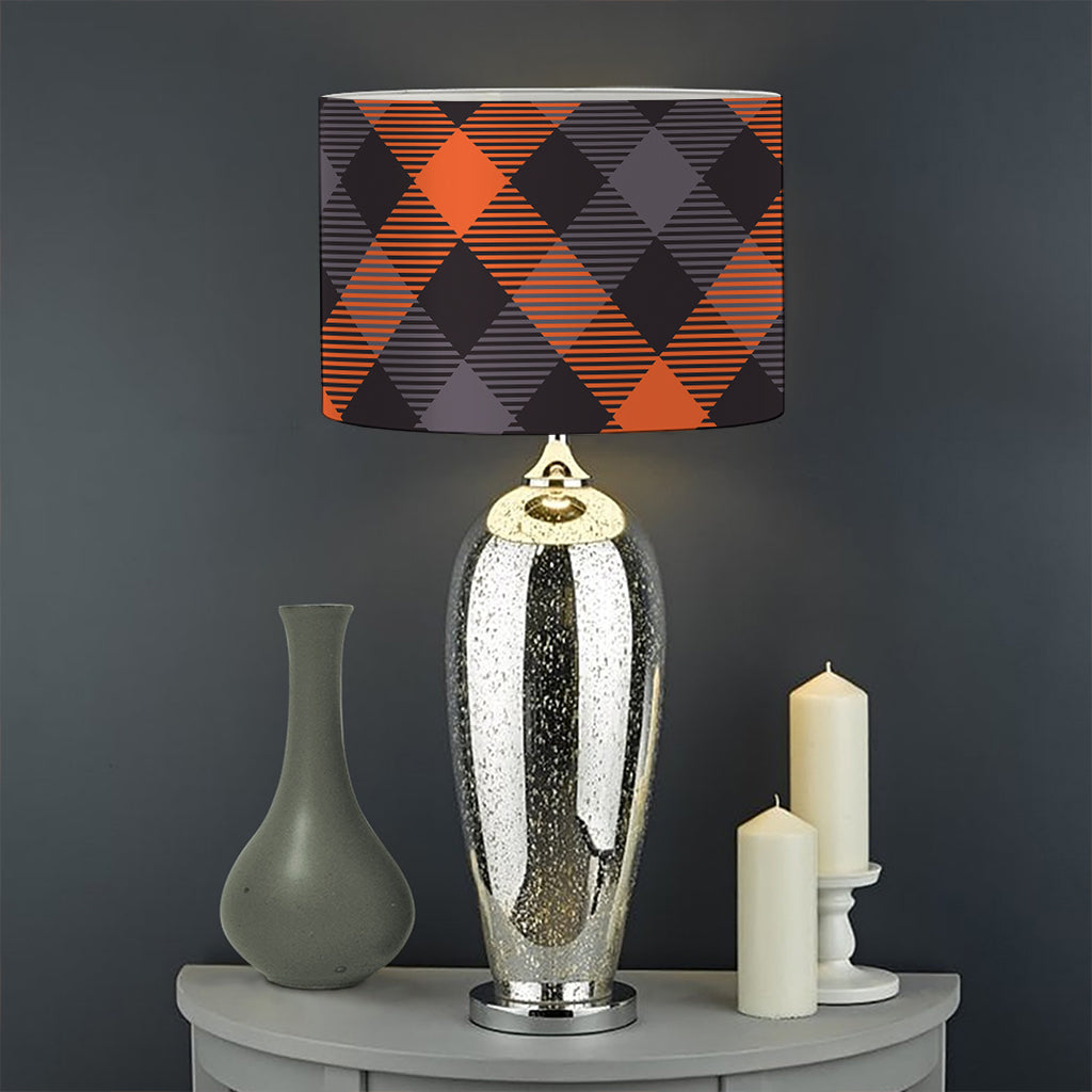 Halloween Buffalo Check Pattern Print Drum Lamp Shade