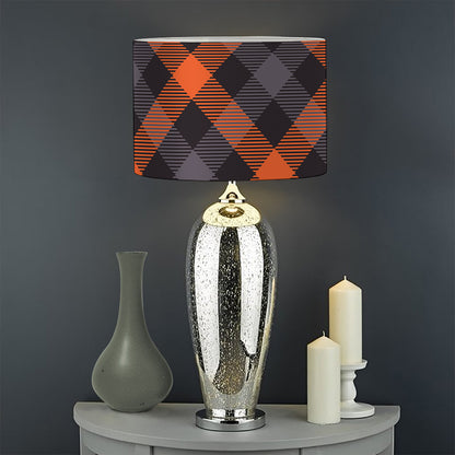 Halloween Buffalo Check Pattern Print Drum Lamp Shade