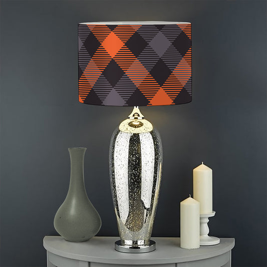 Halloween Buffalo Check Pattern Print Drum Lamp Shade