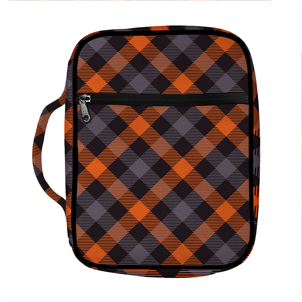 Halloween Buffalo Check Pattern Print Front Pocket Bible Bag
