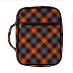 Halloween Buffalo Check Pattern Print Front Pocket Bible Bag