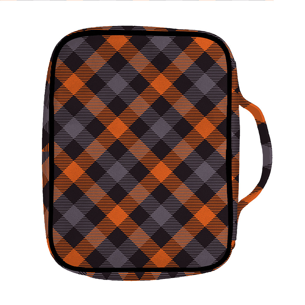 Halloween Buffalo Check Pattern Print Front Pocket Bible Bag