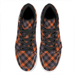 Halloween Buffalo Check Pattern Print High Top Leather Sneakers