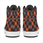 Halloween Buffalo Check Pattern Print High Top Leather Sneakers