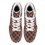 Halloween Buffalo Check Pattern Print High Top Leather Sneakers