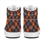 Halloween Buffalo Check Pattern Print High Top Leather Sneakers