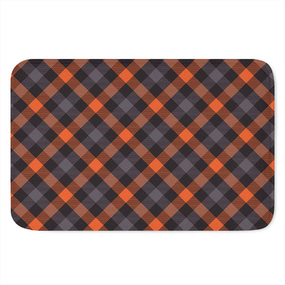 Halloween Buffalo Check Pattern Print Indoor Door Mat