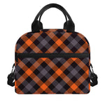 Halloween Buffalo Check Pattern Print Insulated Lunch Bag