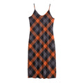 Halloween Buffalo Check Pattern Print Jersey Midi Cami Dress