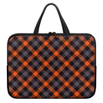 Halloween Buffalo Check Pattern Print Laptop Sleeve With Handle