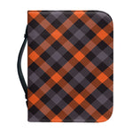 Halloween Buffalo Check Pattern Print Leather Bible Cover