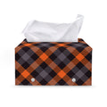 Halloween Buffalo Check Pattern Print Leather Tissue Box Cover