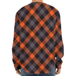 Halloween Buffalo Check Pattern Print Long Sleeve Baseball Jersey