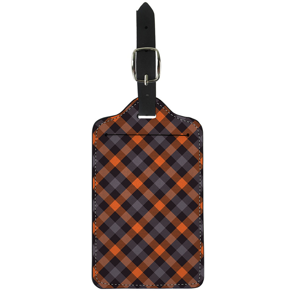 Halloween Buffalo Check Pattern Print Luggage Tag