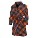 Halloween Buffalo Check Pattern Print Men's Bathrobe