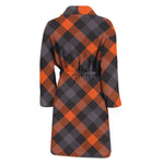 Halloween Buffalo Check Pattern Print Men's Bathrobe