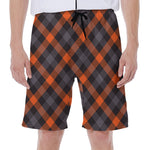 Halloween Buffalo Check Pattern Print Men's Beach Shorts