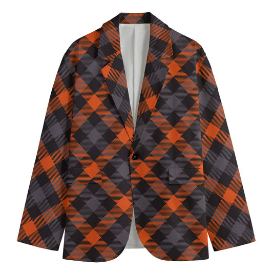 Halloween Buffalo Check Pattern Print Men's Blazer