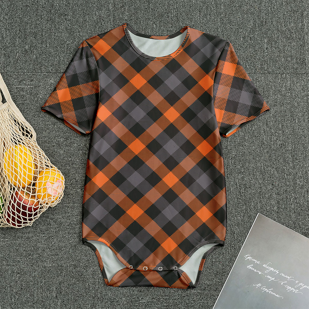 Halloween Buffalo Check Pattern Print Men's Bodysuit