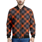 Halloween Buffalo Check Pattern Print Men's Bomber Jacket