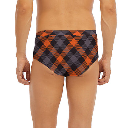 Halloween Buffalo Check Pattern Print Men's Briefs