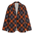 Halloween Buffalo Check Pattern Print Men's Cotton Blazer