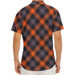 Halloween Buffalo Check Pattern Print Men's Deep V-Neck Shirt