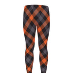 Halloween Buffalo Check Pattern Print Men's leggings
