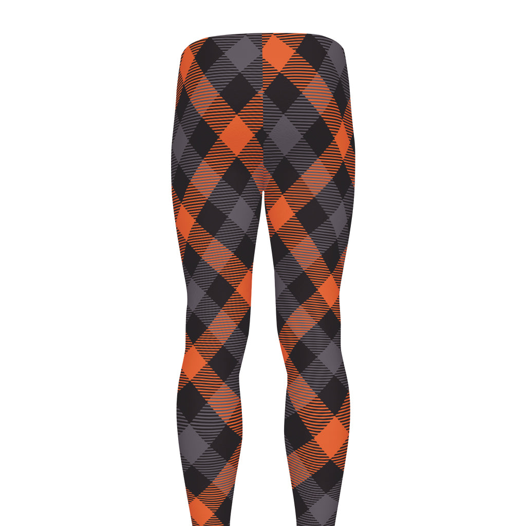 Halloween Buffalo Check Pattern Print Men's leggings