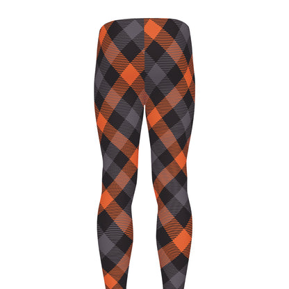Halloween Buffalo Check Pattern Print Men's leggings