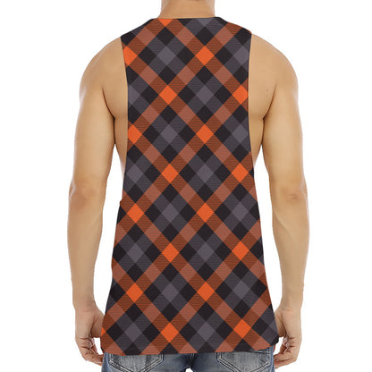 Halloween Buffalo Check Pattern Print Men's Muscle Tank Top