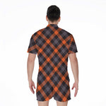 Halloween Buffalo Check Pattern Print Men's Rompers