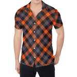 Halloween Buffalo Check Pattern Print Men's Shirt