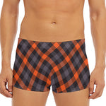 Halloween Buffalo Check Pattern Print Men's Short Boxer Briefs