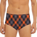 Halloween Buffalo Check Pattern Print Men's Triangle Swim Briefs