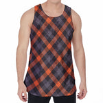 Halloween Buffalo Check Pattern Print Men's Velvet Tank Top