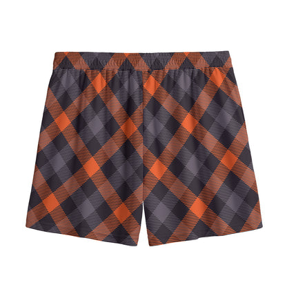Halloween Buffalo Check Pattern Print Mesh Shorts